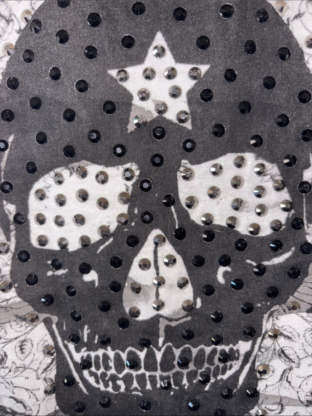 Vocal Studded Skull Graphic Tank Top White Gray Sz Large Grunge Punk Biker Chic - Picture 8 of 12